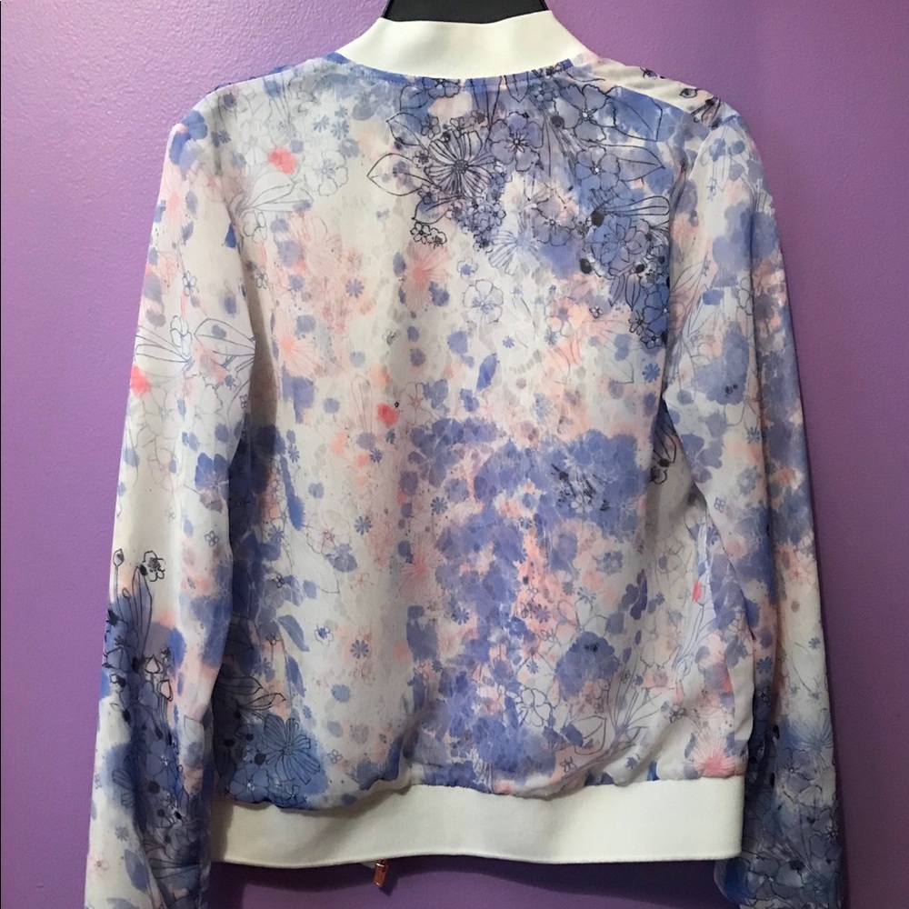 Reversible Lace Floral Bomber Jacket - Picture 2 of 5